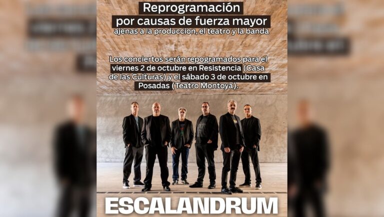 Escalandrum cambia de fecha en Posadas: el show será en octubre